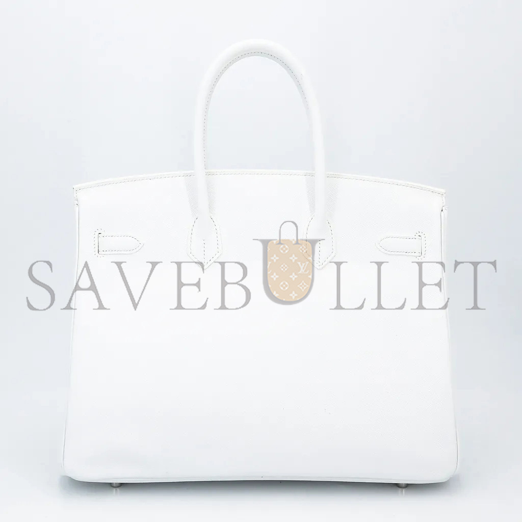 H**mes birkin 30 swift leather pure white silver buckle h049352ck21 (30*23*15cm)